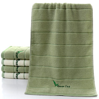 Buy green Pure Cotton 32 Strand Embroidered Face Washing Towel