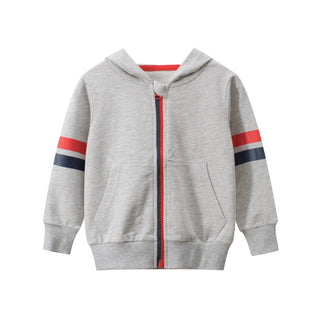 Buy grey Boy&#39;s zipper sweater baby clothes