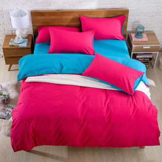 Buy rose-red-blue Brushed plain bedding