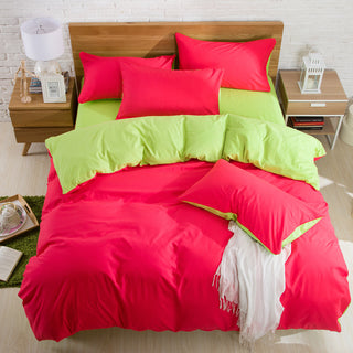 Buy brick-red Brushed plain bedding