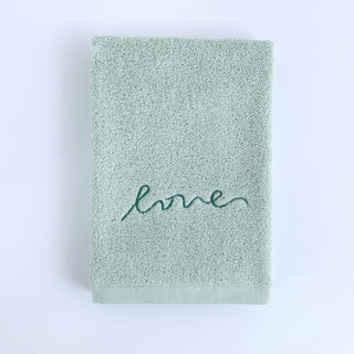 Buy cyan Pure Cotton Embroidery Towel Plain Gift Face Towel