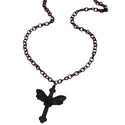 Creative Dark Punk Cross Moth Necklace