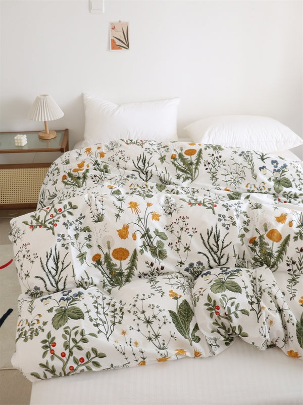 Dandelion Floral Pure Cotton Bed Sheets