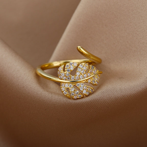 Retro Fashion Elegant Summer Leaf Ring