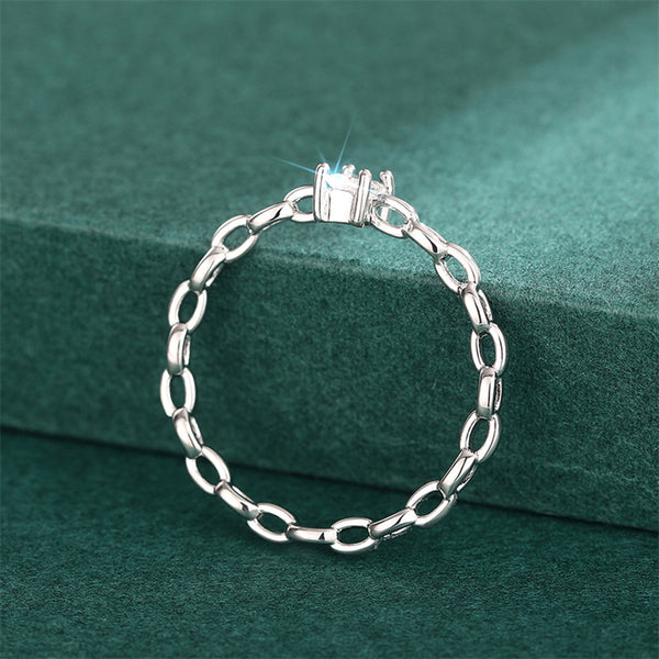 Buckle Geometric Ring Simple Design Fashion