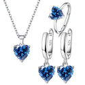 Female Personality Creative Zircon Heart-shaped Pendant Chain Three-piece Suit