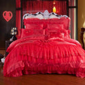 Wedding Four-piece Lace Wedding Bedding 68-piece Cotton Satin Wedding Quilt Bedding