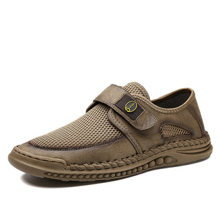 Buy khaki Versatile And Flat Bottomed Breathable Mesh Men&#39;s Shoes