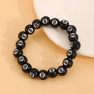 Buy 03-resin-bracelet-0501 Table Tennis Black 8 Necklace Earrings Do Not Fade