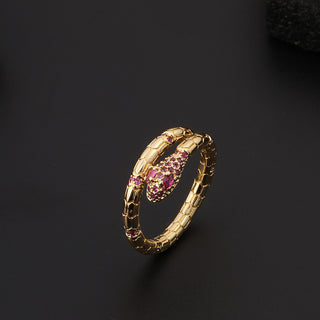 Buy a Cool Style Creative Personality Snake Ring Female Color Zircon Opening