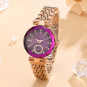 Women's Fashion Simple Cut Quartz Watch Steel Band