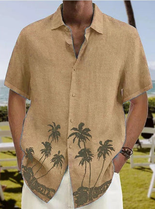 Buy camel Men&#39;s Summer Fashion Trend Beach Casual Short Sleeve