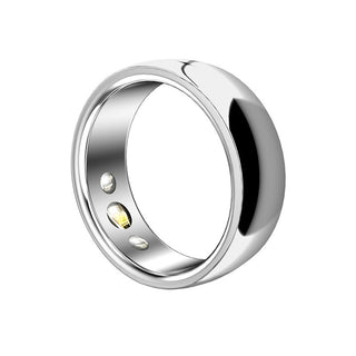 Buy silver Solid Color Health Emotion Management Smart Ring