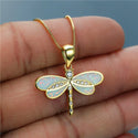 Simulated Opal Dragonfly Ladies' Pendant Necklace