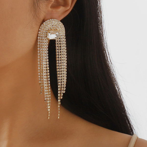 Women's Fashion Temperament Long Fringe Earrings