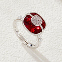 Affordable Luxury Fashion Red Crystal Cube Sugar Open Ring