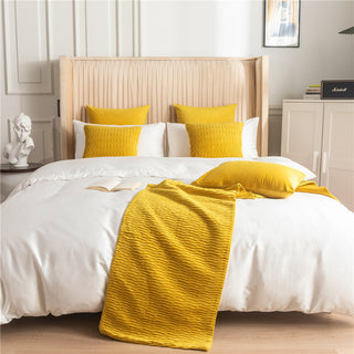 Buy mustard-yellow Cotton And Linen Household Bed Flag Bed Towel