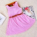 Lace Hollow Vest Children Shirt Belt Princess Dress