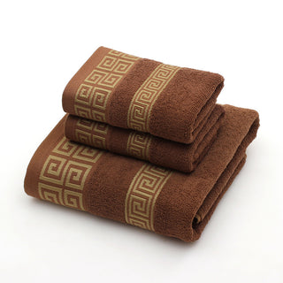 Buy brown Three-piece Towels Set