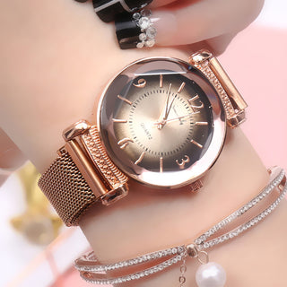 Buy rose-gold-white Neutral Watch Ladies Simple Fashion Steel Belt Quartz