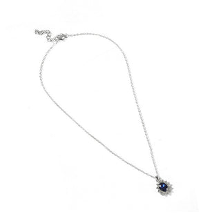 Buy necklace Sapphire Necklace Suit Fashion SUNFLOWER Zircon Stud Earrings