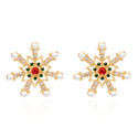 New Christmas Series Earrings For Women Rhinestone Pearl