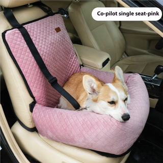 Buy pink-plaid Car Pet Bed Travel Car Seat Cushion