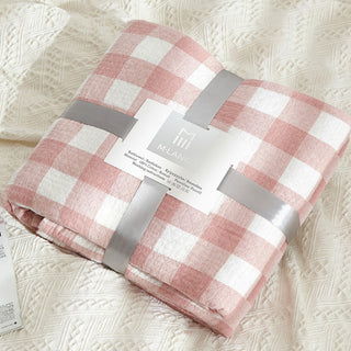 Buy pink-small Pure Cotton Gauze Air Conditioning Sofa Blanket