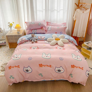 Buy happy Cotton Thickened Four-piece Dormitory Bed Sheet And Quilt Cover