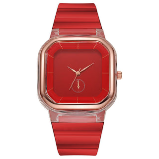 Buy red Neutral Watch Ladies Simple Fashion Steel Belt Quartz