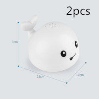 Buy white2pcs New Baby Bathroom Bath Electric Induction Whale Spray Small Toy