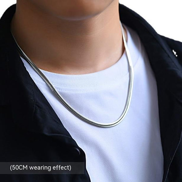 Flat Snake Chain Necklace For Men And Women