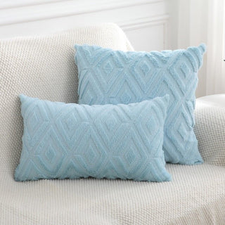 Buy light-blue Rhombus Cut Flower Nordic Style Sofa Living Room Office Pillow