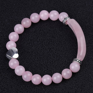 Buy pink-crystal-peach-heart Fashion Striped Red Agate Heart Bracelet Women