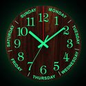 Luminous Wood Grain Wall  Simple Living Room Clock