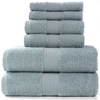 Buy medium-grey 6 Pieces Cotton Towel Set