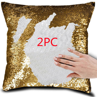 Buy gold-2pc Magical Color Changing Pillow Case Decor Pillows Cover