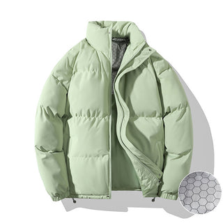 Buy 1226-fruit-green Couple Down Graphene Warm Quilted Jacket Loose Cotton-padded Jacket Tide