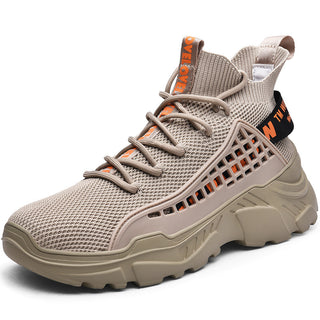 Buy beige Men&#39;s Spring New Flying Knit Sneakers