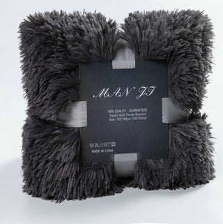 Buy dark-grey Plush Blanket Double-layer Blanket Multifunctional