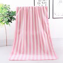 Warp Knitted Coral Velvet Wide Stripe Big Towel Wholesale Edging Bath Towel