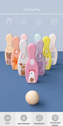 Animal wooden bowling toy