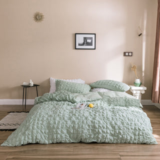 Buy green Four-piece Girl&#39;s Heart Cotton Seersucker Bed