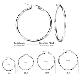 Buy silver Large Circle Non-fading Foreign Trade Stainless Steel Jewelry Earrings