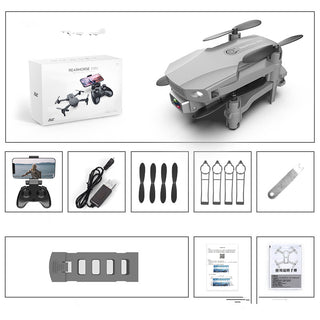 Buy grey-4k-dual-camera Folding Drone HD 4K Aerial Photography Mini Quadcopter Toy RC Airplane