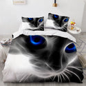 White Cute Cat Bedding Set Girl Ladies Bedroom Comfort Duvet Cover