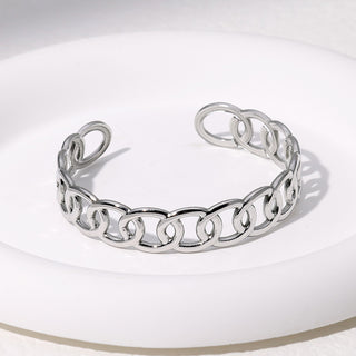 Buy steel-color European And American Fashion Stainless Steel Open-ended Bracelet