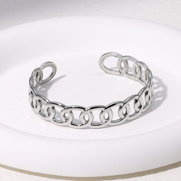 European And American Fashion Stainless Steel Open-ended Bracelet