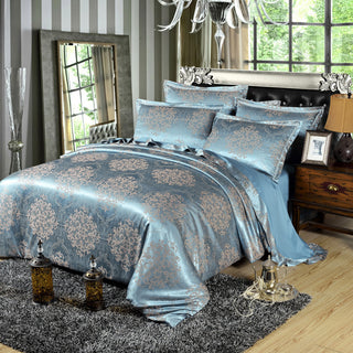 Buy blue 4-piece cotton bedding set