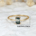 Fashion Retro Rectangular Water Plants Agate Ring